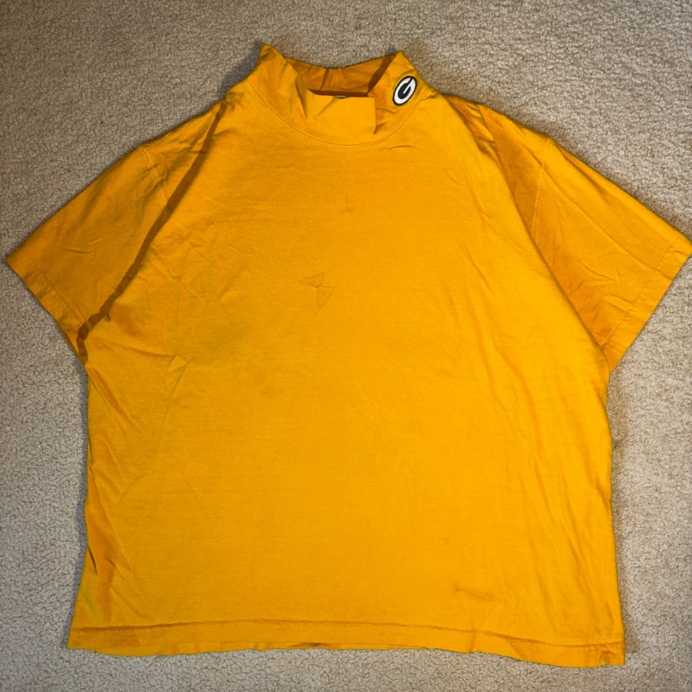 Vintage Green Bay Packers Football Shirt Mens XXL Gameday Yellow Mockneck